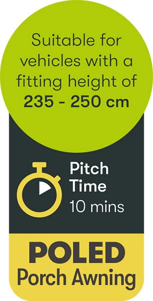 Quest Falcon 260 Poled Porch Caravan Awning (2022) - Image 8