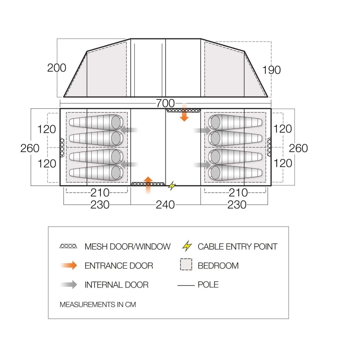 Vango Castlewood 800XL Poled Tent Package (2023) - Image 2