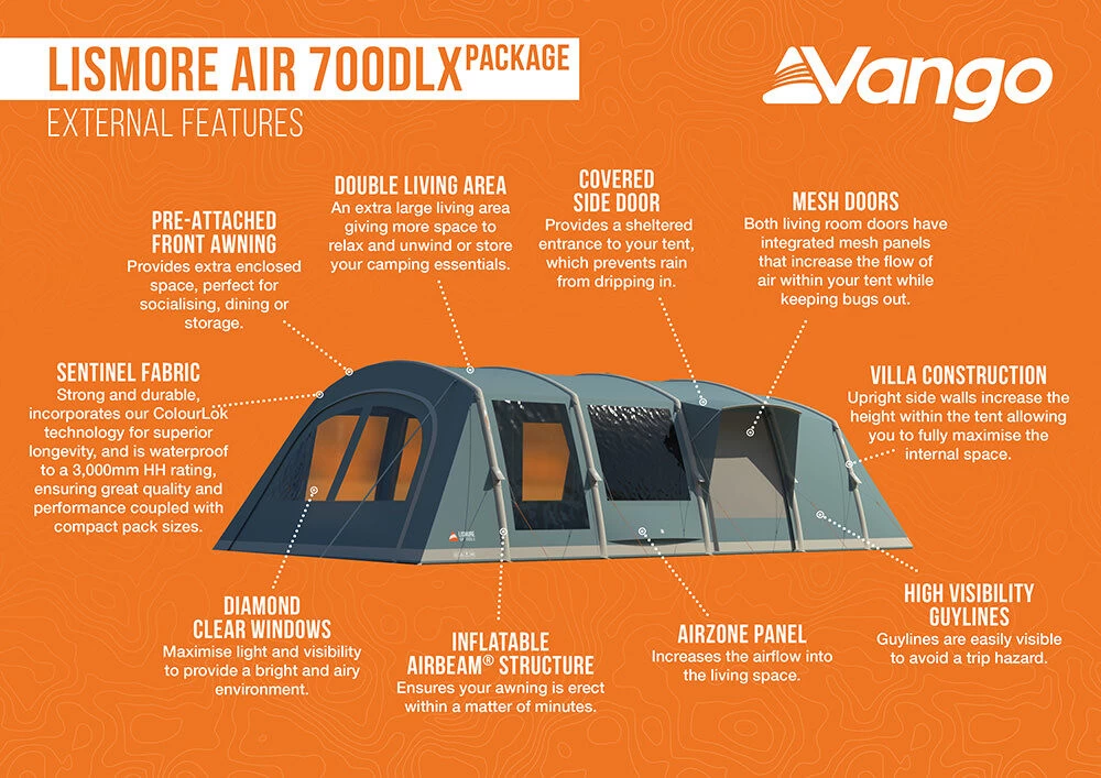 Vango Airbeam Vango Lismore Air 700DLX Tent Package (2023) - Image 4
