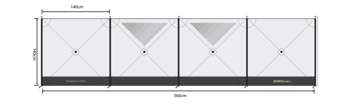 Outdoor Revolution Pronto Compact 4 Windbreak (125 * 500cm) - Image 2