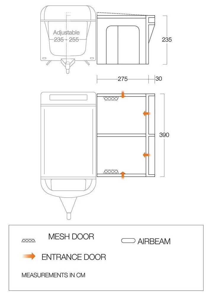 Vango Airbeam Vango Riviera Air 390 Elements All Season Caravan Awning (2023) - Image 3