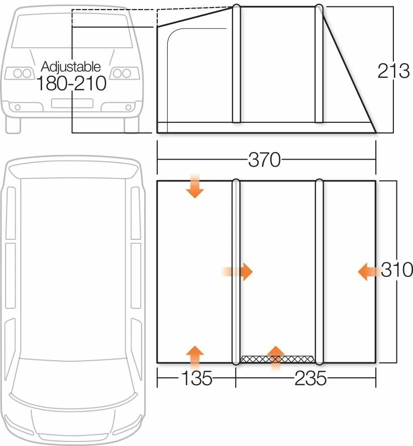 Vango Airbeam Vango Kela V Low AirAway Awning (2022) - Image 5