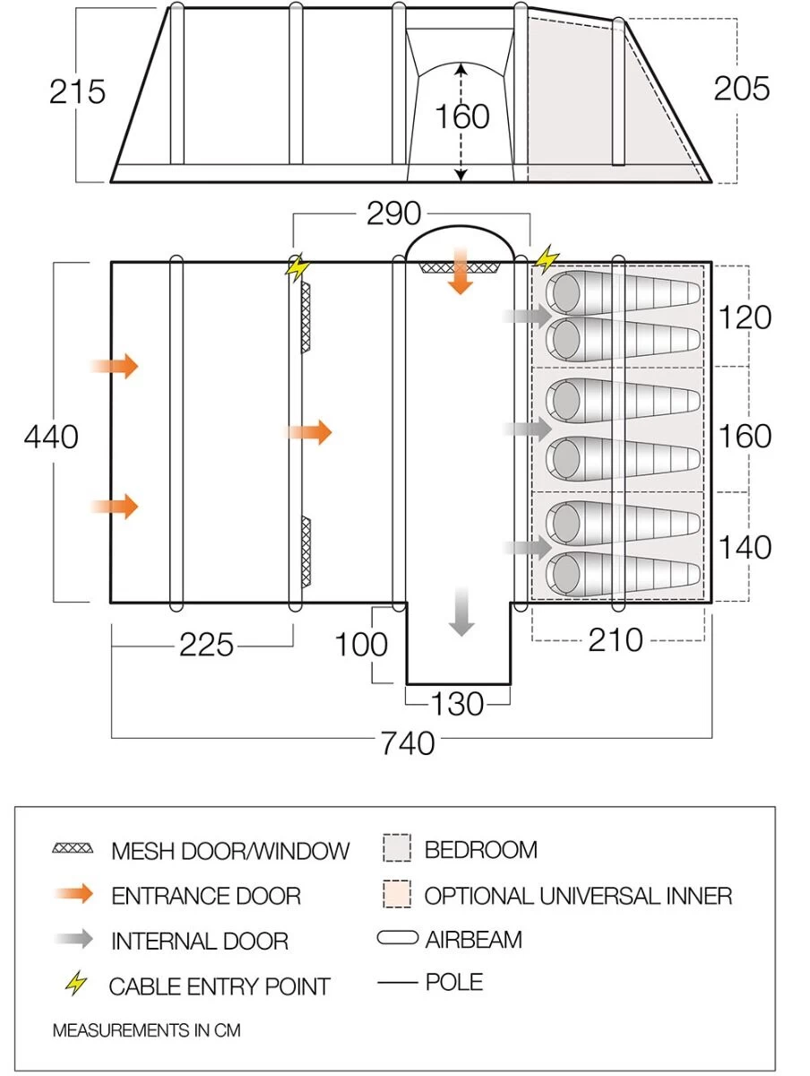 Vango Airbeam Vango Rome II Air 650XL Tent Package (2023) - Image 4