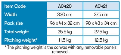 Westfield Vega 330 Performance Air Porch Awning (240 - 255cm) - Image 7