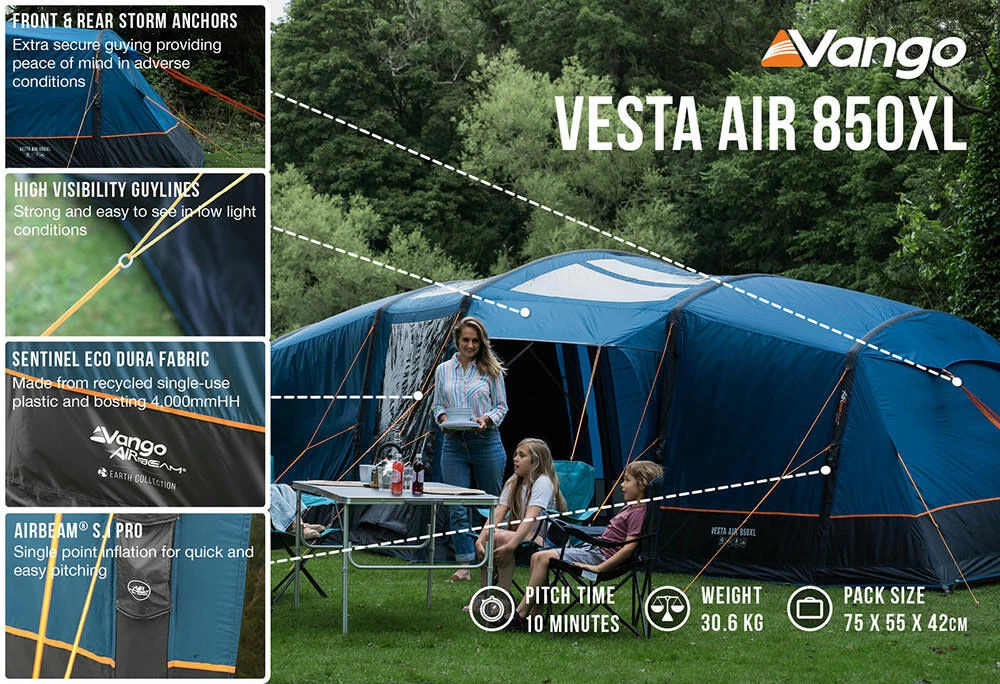 Vango Airbeam Vango Vesta Air 850xl Tent (2023) Bundle - Image 8